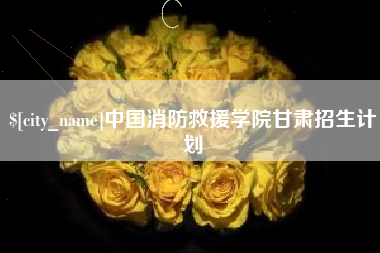 龙口中国消防救援学院甘肃招生计划