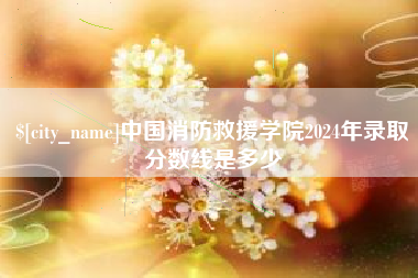 龙口中国消防救援学院2024年录取分数线是多少