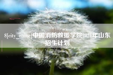 龙口中国消防救援学院2021年山东招生计划