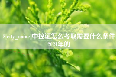 龙口中控证怎么考取需要什么条件2024年的