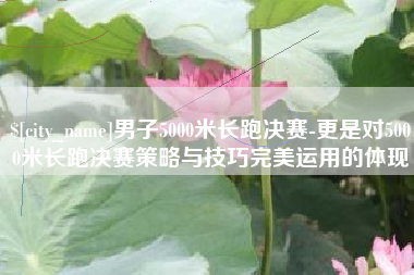 龙口男子5000米长跑决赛-更是对5000米长跑决赛策略与技巧完美运用的体现