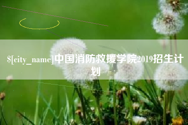 龙口中国消防救援学院2019招生计划